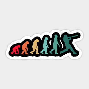 Funny Baseball Evolution Gift For Baseball Players Sticker